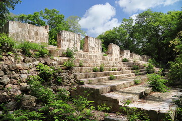Fototapeta na wymiar Mayan ruins in the forest