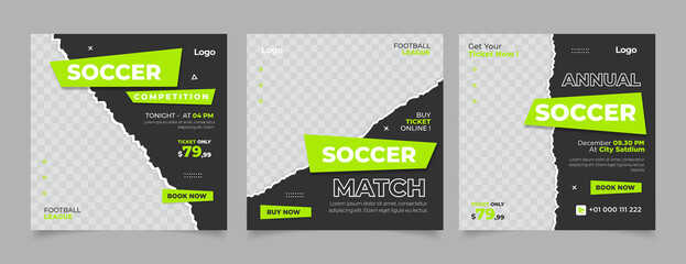 social media post template for football competition