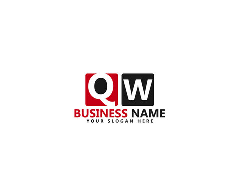 QW Q&W Letter Type Logo Image, qw Logo Letter Vector Stock
