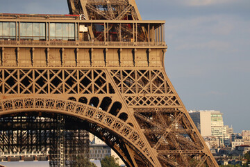 Eiffel tower in Paris, captured in a golden hour