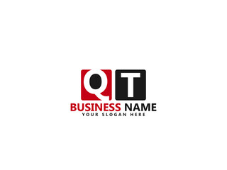 QT Q&T Letter Type Logo Image, qt Logo Letter Vector Stock