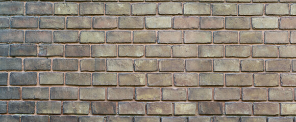 Vintage brick wall. Banner. Horizontal orientation.