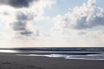 View of the sea with a beautiful cloud formation on the North Sea 