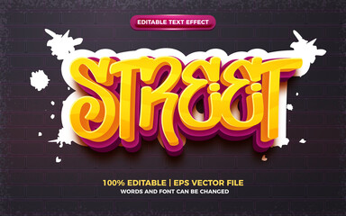 street graffiti art style logo editable text effect 3d