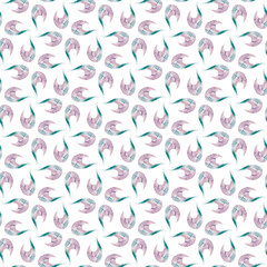  Hand-drawn waves seamless pattern on a dack background. Abstract watercolor background