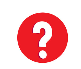 Large white question mark in the red circle vector illustration isolated on white background. Problem, doubt design concept