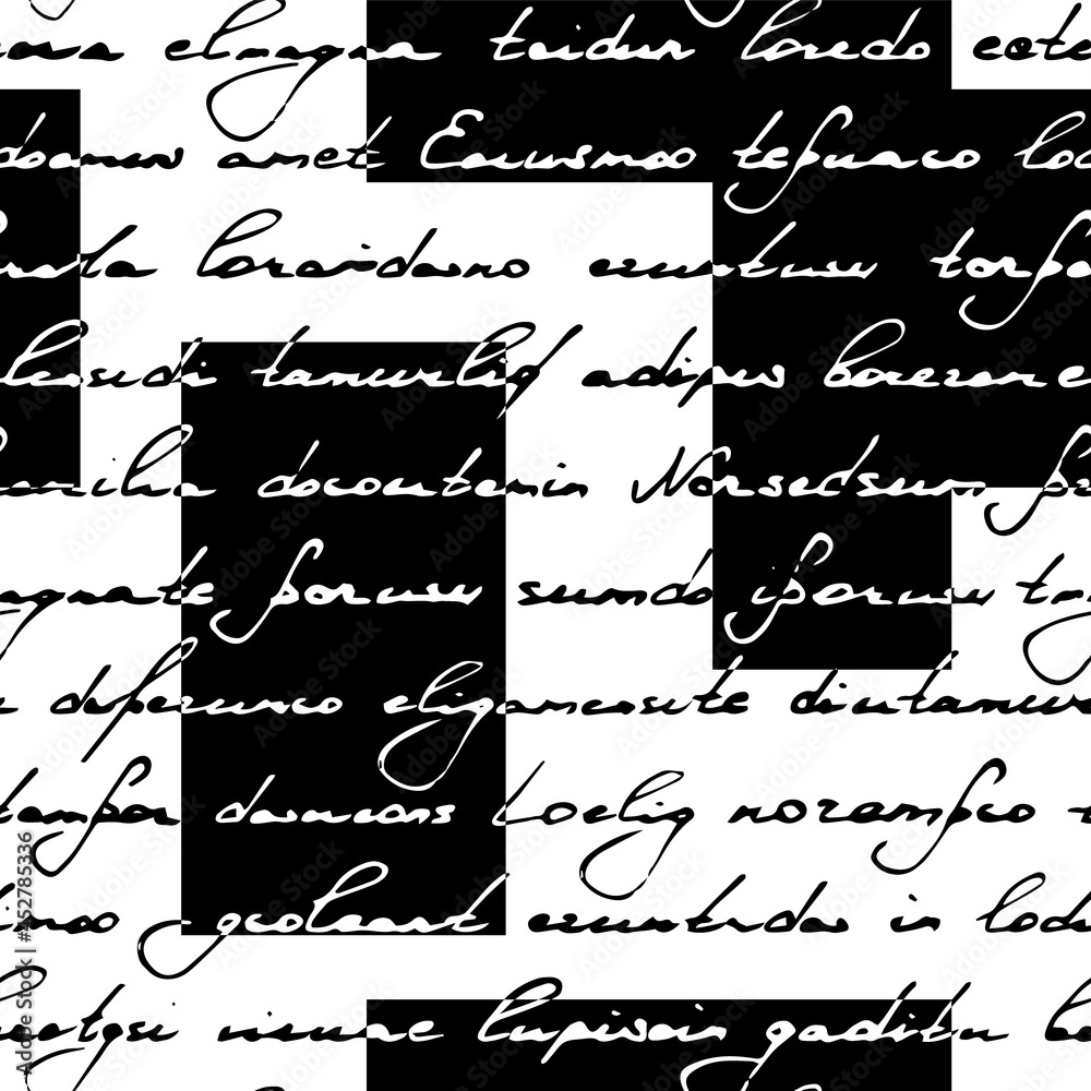 Poster abstract seamless pattern. scribble background. repeating scrawl pattern. writing abstract text back