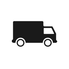 Fototapeta premium Simple truck with body flat icon