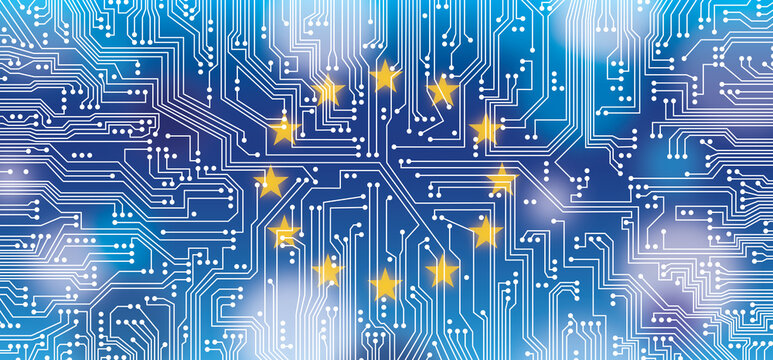 CPU with stars on a blue background.