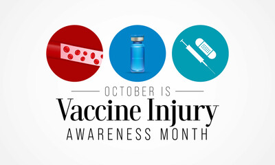 Vaccine injury awareness month is observed every year in October all across the United states. Vector illustration
