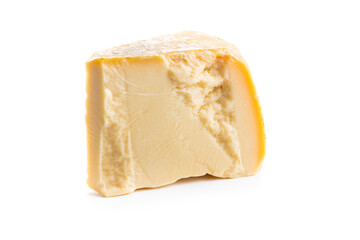 Block of italian parmesan cheese.