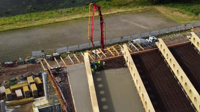 An aerial view of the construction of Darius and Girenas stadium in Kaunas
