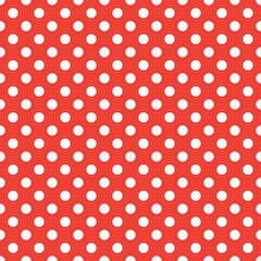 White and orange Polka Dot seamless pattern. Vector background.