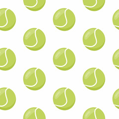 Tennis ball seamless pattern. Vector illustration.