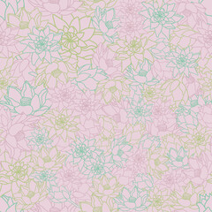 Vector pink lotus flower seamless pattern background. Perfect for fabric, scrapbooking, sewing, crafting and wallpaper projects.