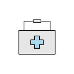 emergency kit, hospital, health care, medical, medicines line colored icon. Signs, symbols can be used for web, logo, mobile app, UI, UX