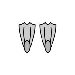 flippers, fins, dive, swimming line colored icon. Signs, symbols can be used for web, logo, mobile app, UI, UX