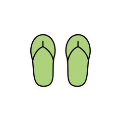 slippers, footwear, flip flops, fashion line colored icon. Signs, symbols can be used for web, logo, mobile app, UI, UX