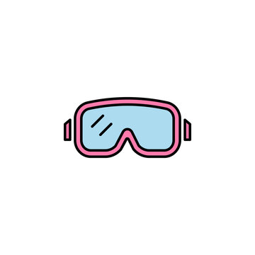 snorkeling, diving mask, goggles, dive, sea line colored icon. Signs, symbols can be used for web, logo, mobile app, UI, UX