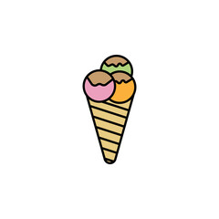 food and restaurant, dessert, summertime, ice cream line colored icon. Signs, symbols can be used for web, logo, mobile app, UI, UX