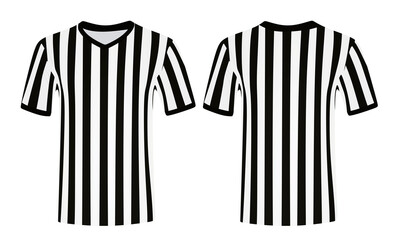 Striped referee jersey. vector illustration - obrazy, fototapety, plakaty