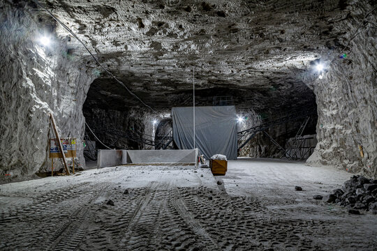 Images from inside the Praid salt mine - exploitation area, on June 19, 2021 in Praid, Harghita.