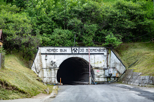  Entrance to the Praid salt mine on June 19, 2021 in Praid, Harghita.
