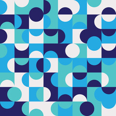 Geometric seamless pattern design with circles and squares