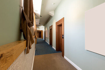 Interior of a hotel corridor doorway