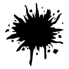 Ink splatter icon isolated on white background. Vector illustration. Abstract template for web design.