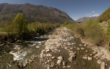 Stretch of the Ticino river in the Swiss Canton of Grisons