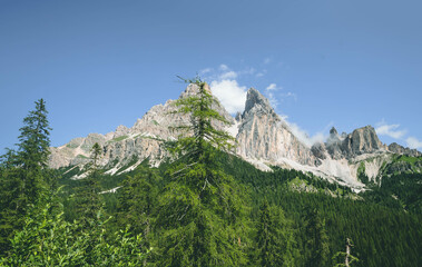 ago di Sorapiss is a lake in the mountain range Sorapiss in the Dolomites, province of Belluno, c. 12 km away from Cortina d'Ampezzo. The lake has an altitude of 1,925 metres above sea level. 