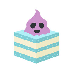 halloween card with cupcake isolated on white