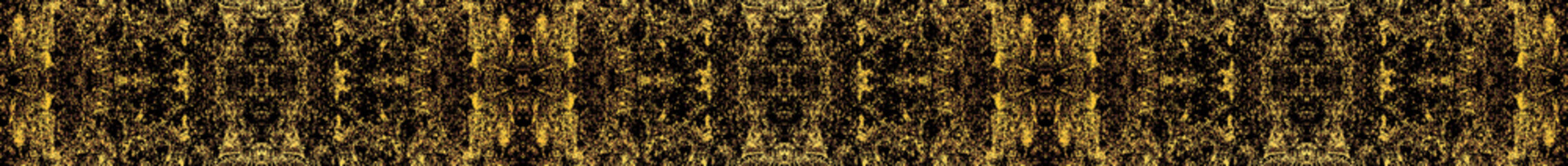 Banner golden patina symmetrical ornament, psychedelic print, fractal, pattern