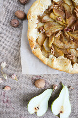 sweet pastries. traditional biscuit with pear and cinnamon 