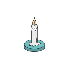 Candle simple hand drawn vector illustration icon