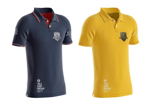 Men's Short Sleeve Polo Shirt Mockup.