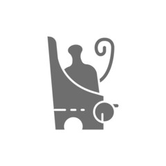 Pschent, ancient egyptian double crown of Egypt grey icon.
