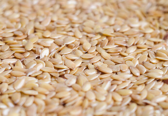Flax seeds with a focus line in the center