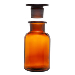 Blank glass medical bottle isolated. Clipping path. Chemical glass