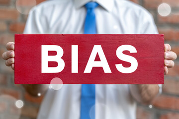Concept of bias and prejudice. Facts and biases. Sexism inequality, discrimination, unfair. People...