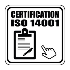 Logo certification iso 14001. - obrazy, fototapety, plakaty