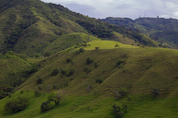 Obraz premium colombian landscape with clouds and mountains