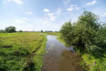Fototapeta na wymiar Landscape of the Niers river near Gennep