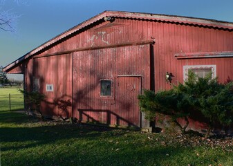 old red barn