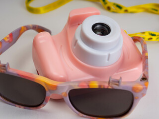 Picture of a pink camera toys