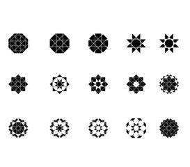 black and white geometric icons