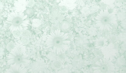 Embossed flowers background. 3D illustration. 3D render