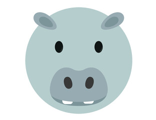 Hippo, flat design