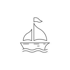 summer ocean travel ship icon
